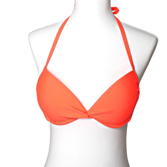 💖 NWT Xhiliration Neon Orange Bikini Size Small Top & Bottom - Picture 1 of 7